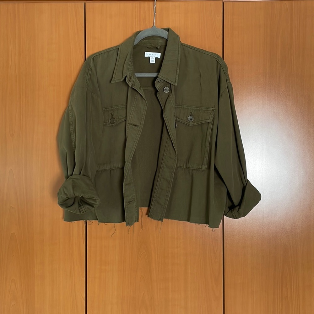 Topshop Cropped Military Jacket